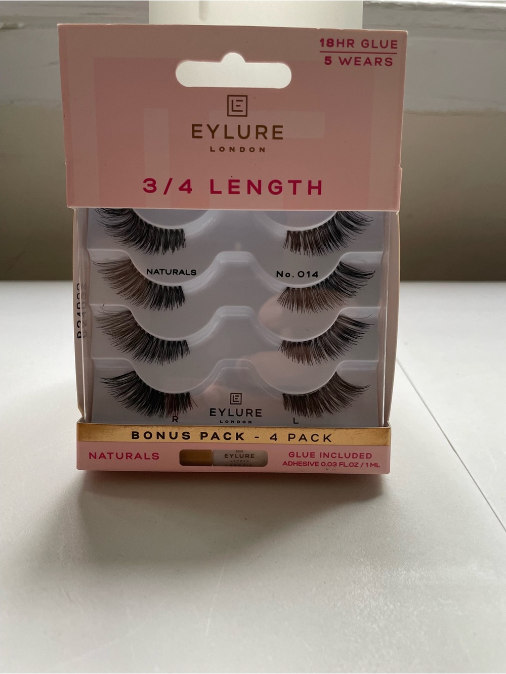 NEW Eylure London 3/4 Length No. 014 Natural False Lashes 4 Pack